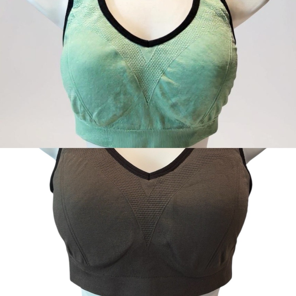 2-Pack Seamless Sports Bras XL‎ – Padded Racerback Bralettes for Yoga & Lounge